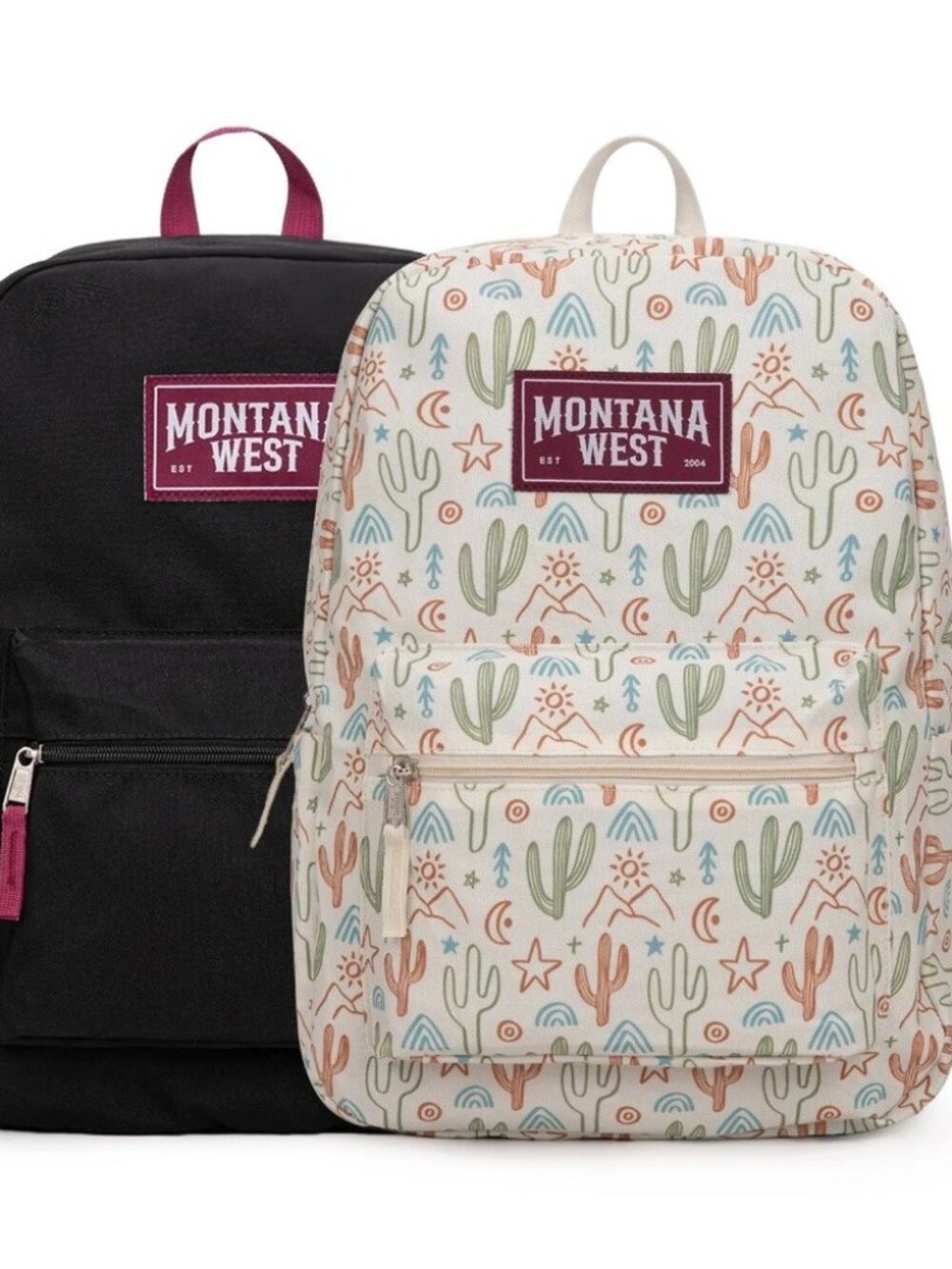 Montana West Dessert Cactus Print Backpack -2Pcs Set - Beige